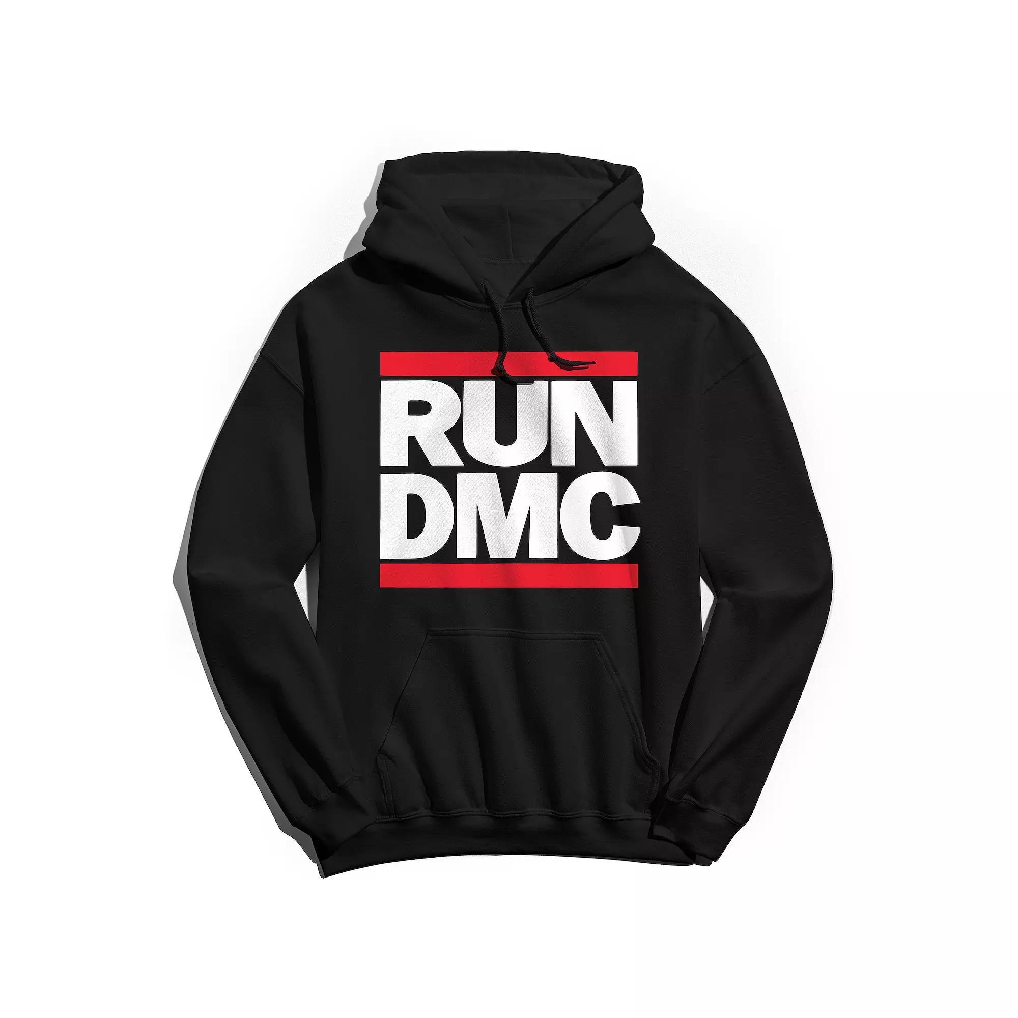 Men's Run DMC Logo Hoodie, Size: XXL, Black Product Image