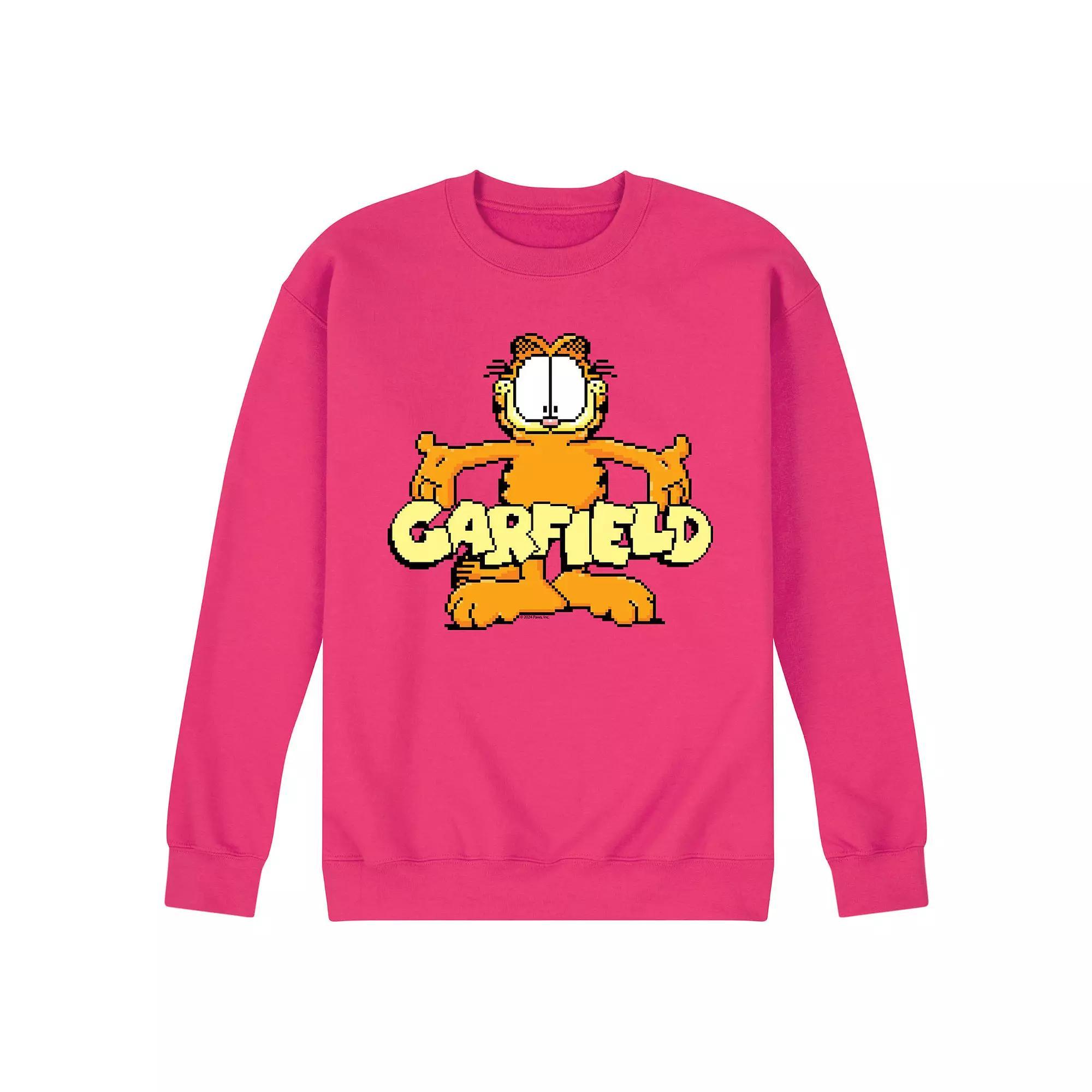 Mens Garfield Standing Logo Fleece Sweatshirt Grey Gray Product Image