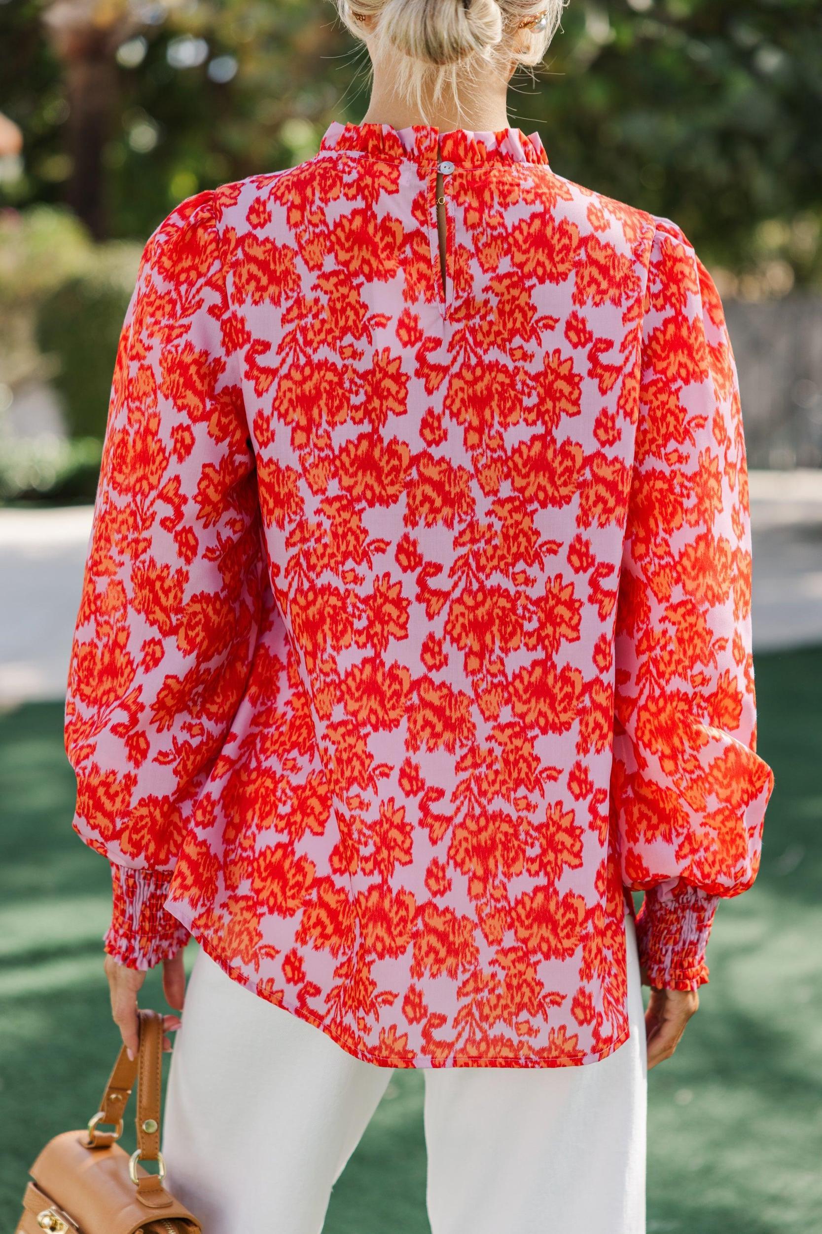 Can't Change Pink Abstract Blouse Female Product Image