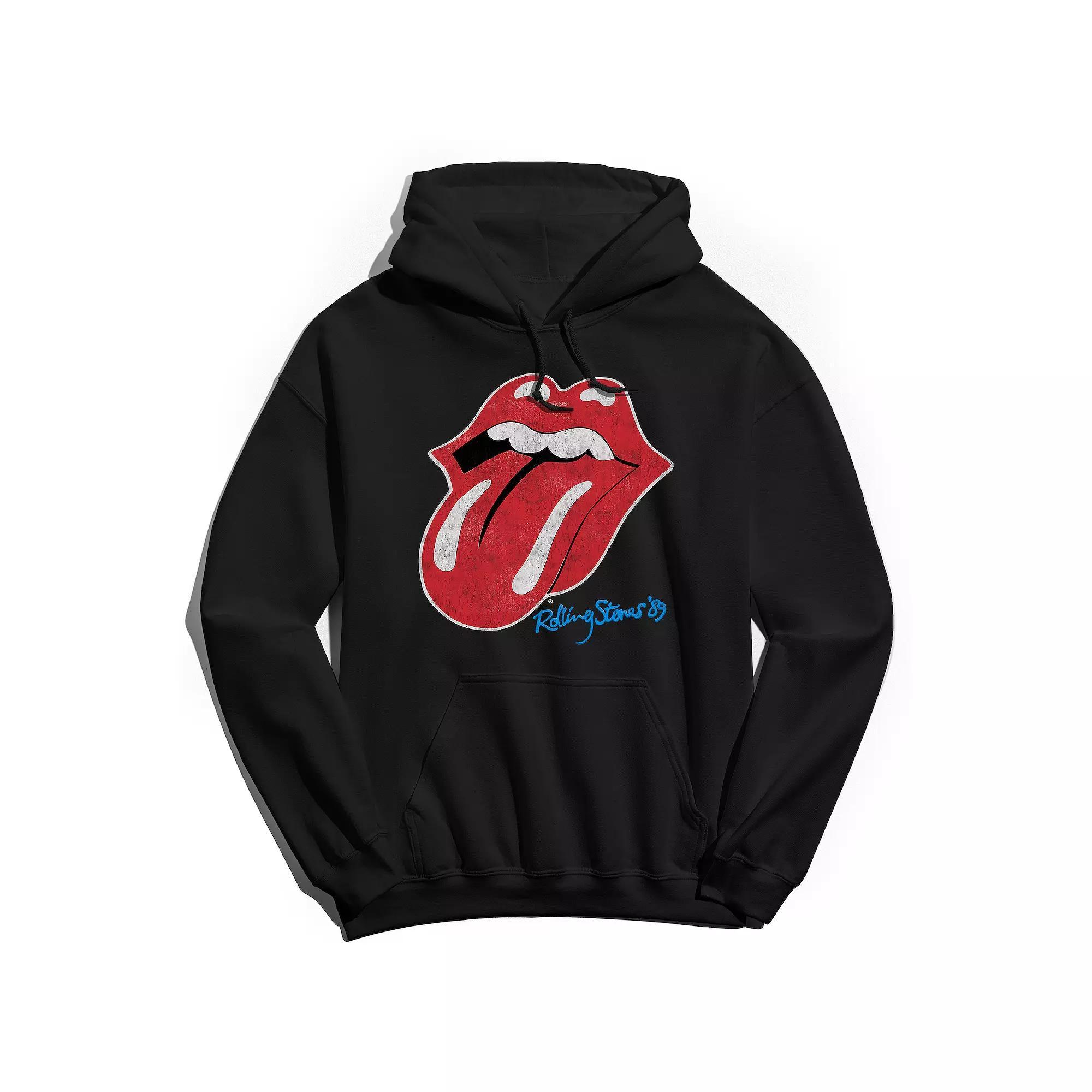 Men's Rolling Stones 89 Tongue Hoodie, Size: Small, Black Product Image
