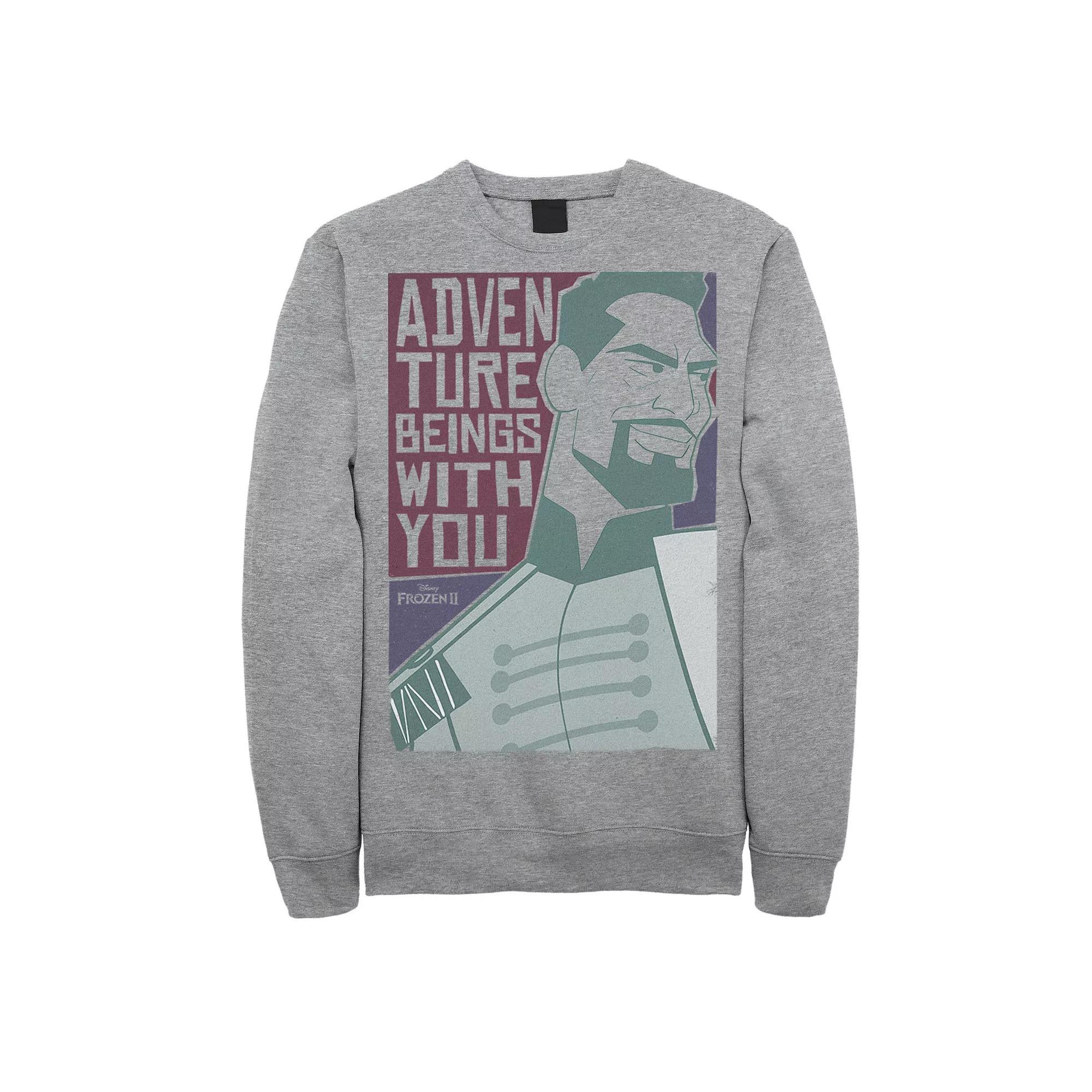 Disney's Frozen Men's 2 Destin Adventure Begins Graphic Fleece Pullover, Size: XL, Athletic Grey Product Image