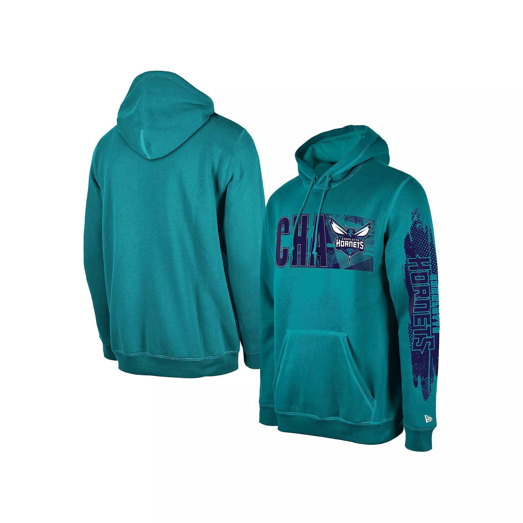 Men's New Era Charlotte Hornets Teal Tip-Off Collection Pullover Hoodie, Size: XL, Chr Blue Product Image
