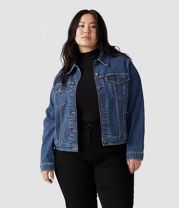 Levi's® Plus Size Point Collar Long Sleeve Original Trucker Jacket Product Image