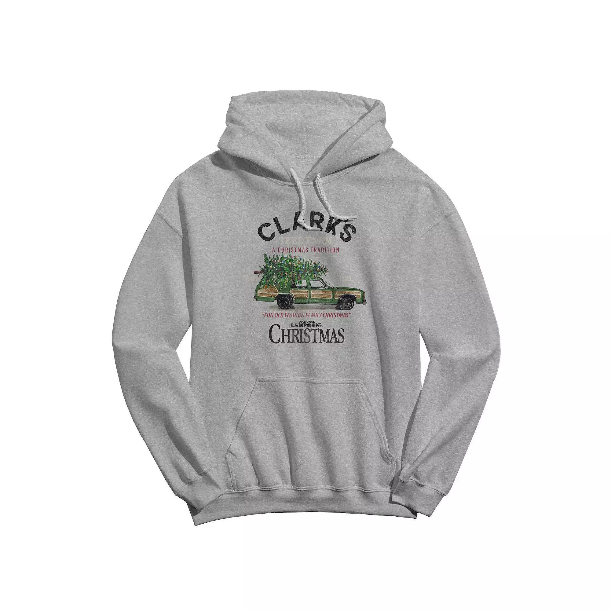 Men's Tree Farm Sign National Lampoon's Christmas Vacation Graphic Hoodie, Size: XXL, Sport Gray Product Image