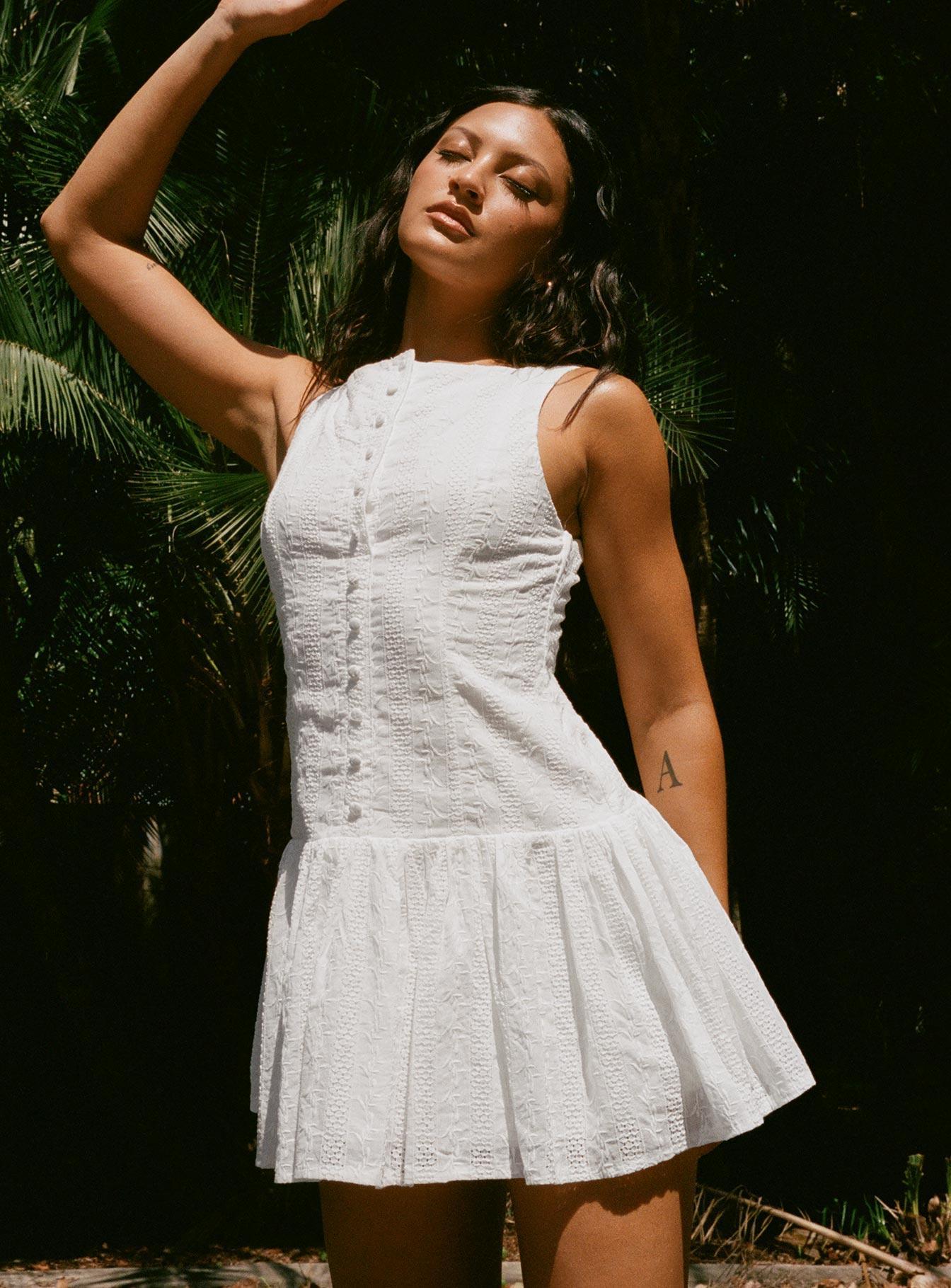 Sweeter Places Embroidered Mini Dress White Petite Product Image