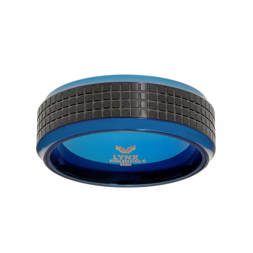 Men's LYNX Black & Blue Ion-Plated Stainless Steel Ring, Size: 10, Two Tone Product Image