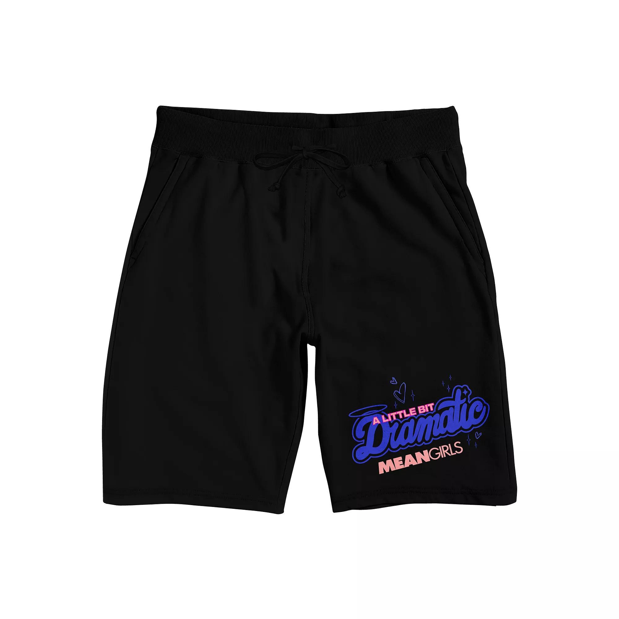 Men's Mean Girls A Little Bit Dramatic Pajama Shorts, Size: Small, Black Product Image