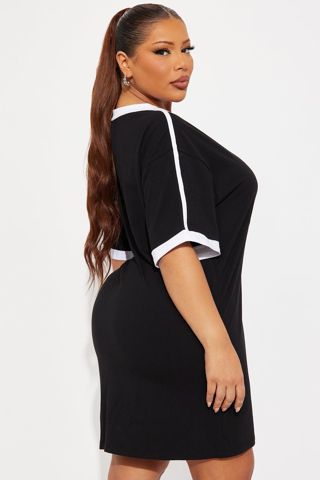 Better Days Ahead T-Shirt Mini Dress - Black/White Product Image