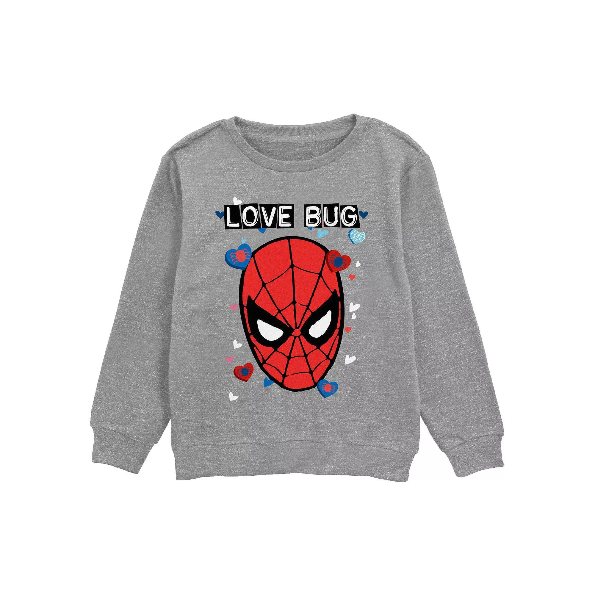 Boys 8-20 Marvel Spider-Man Love Bug Fleece Sweatshirt, Boy's, Size: Medium, Athletic Grey Product Image