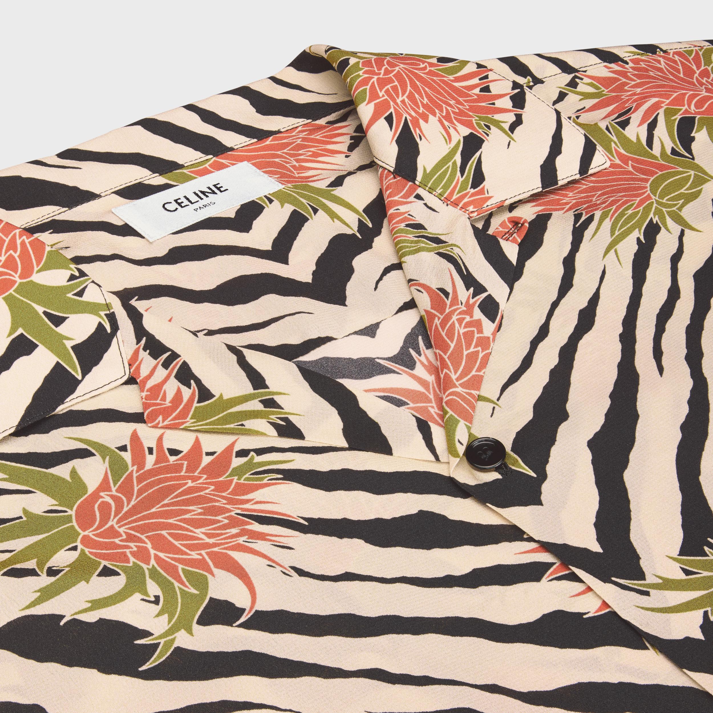 hawaiian shirt in printed crêpe de chine Product Image