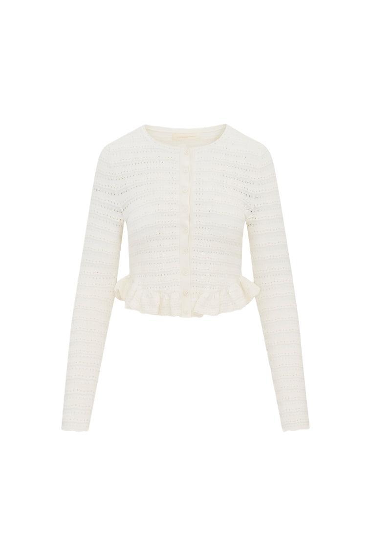 Rogan Pointelle Knit Cardigan Product Image