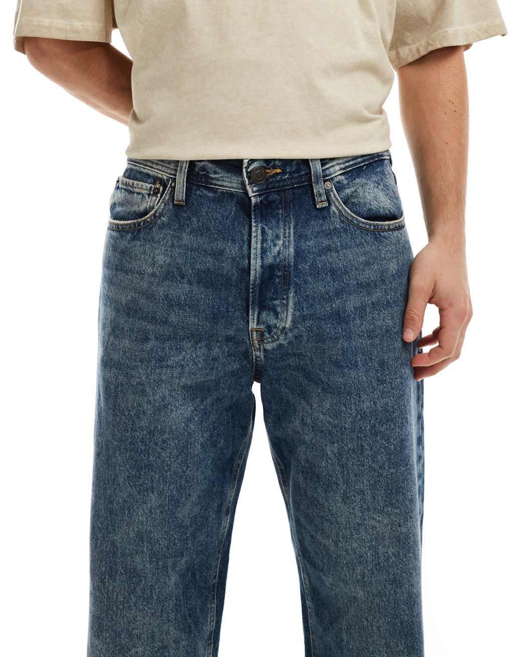 Jack & Jones Eddie loose rigid fit jean in washed blue  Product Image