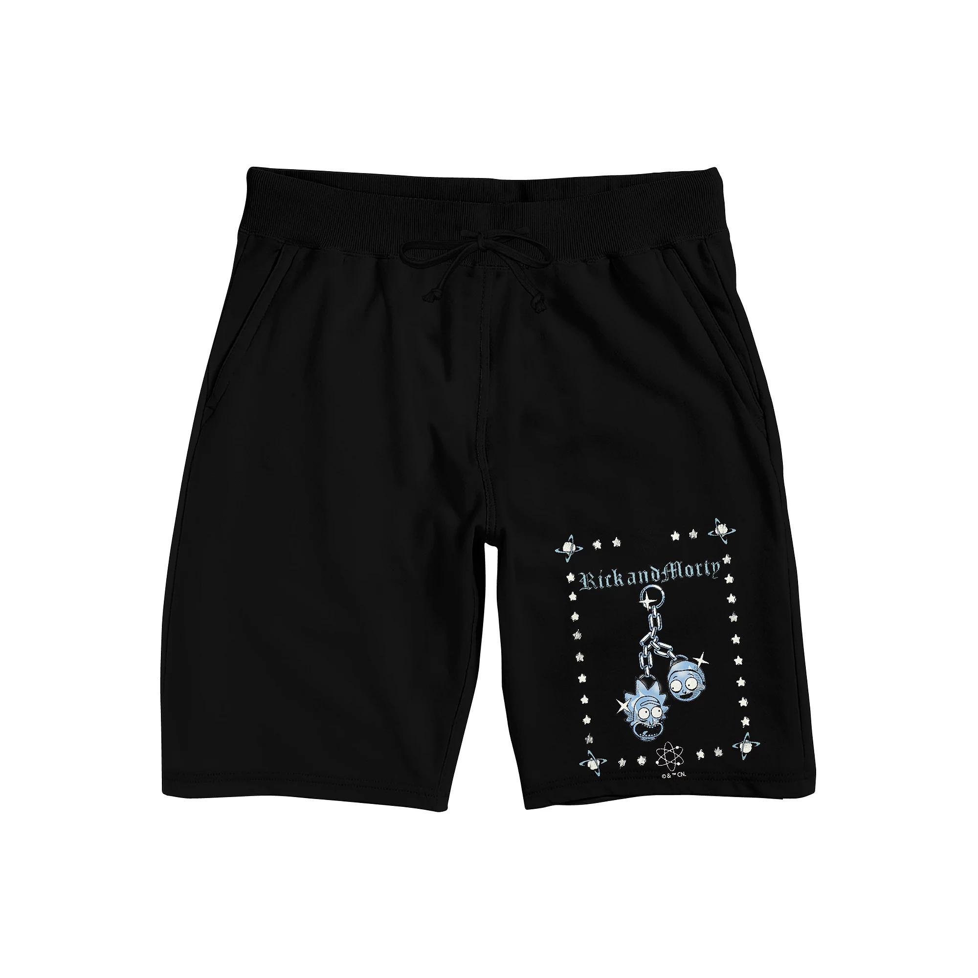 Men's Rick & Morty Dangling Pajama Shorts, Size: Small, Black Product Image