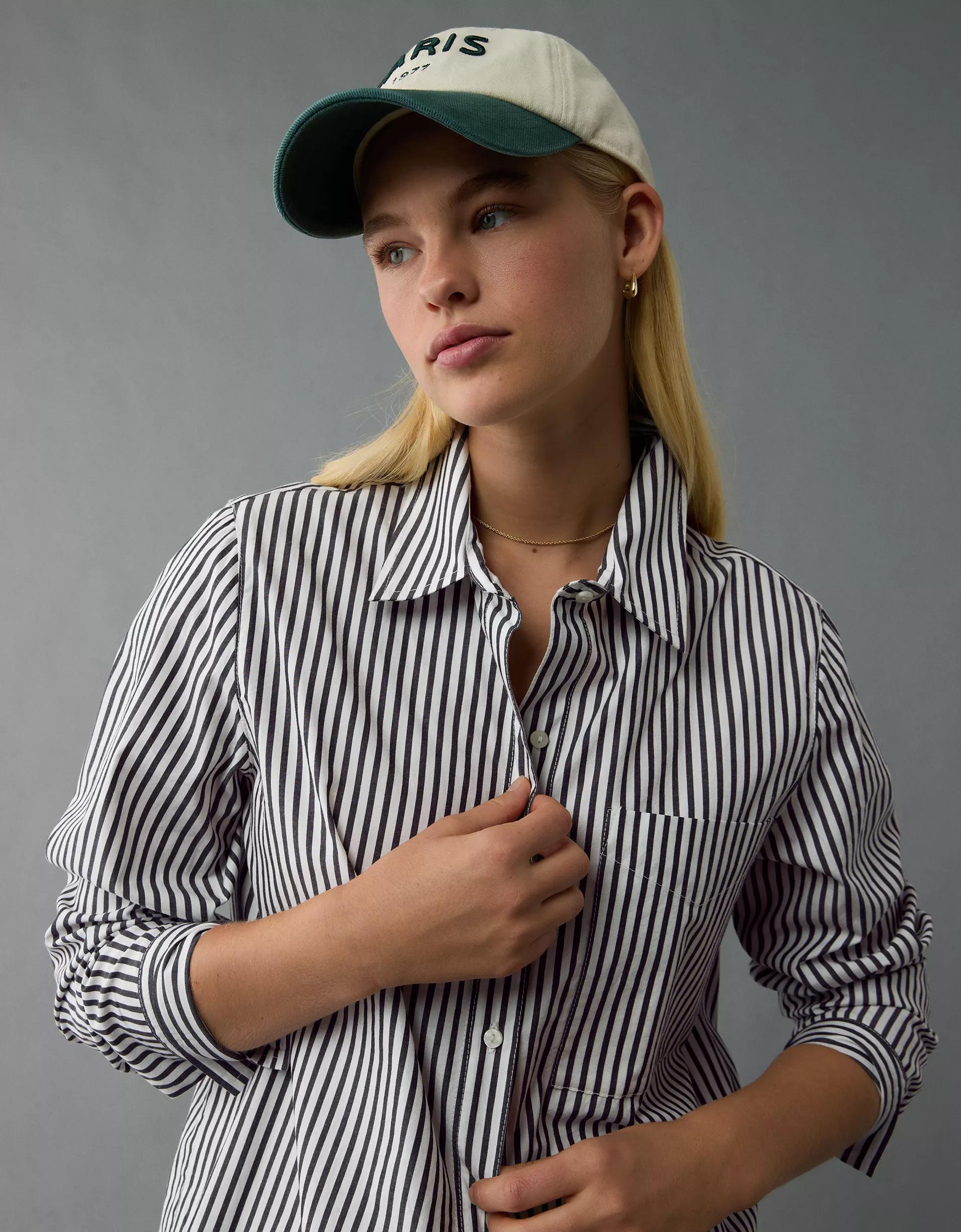 AE Long-Sleeve Button-Up Shirt Product Image