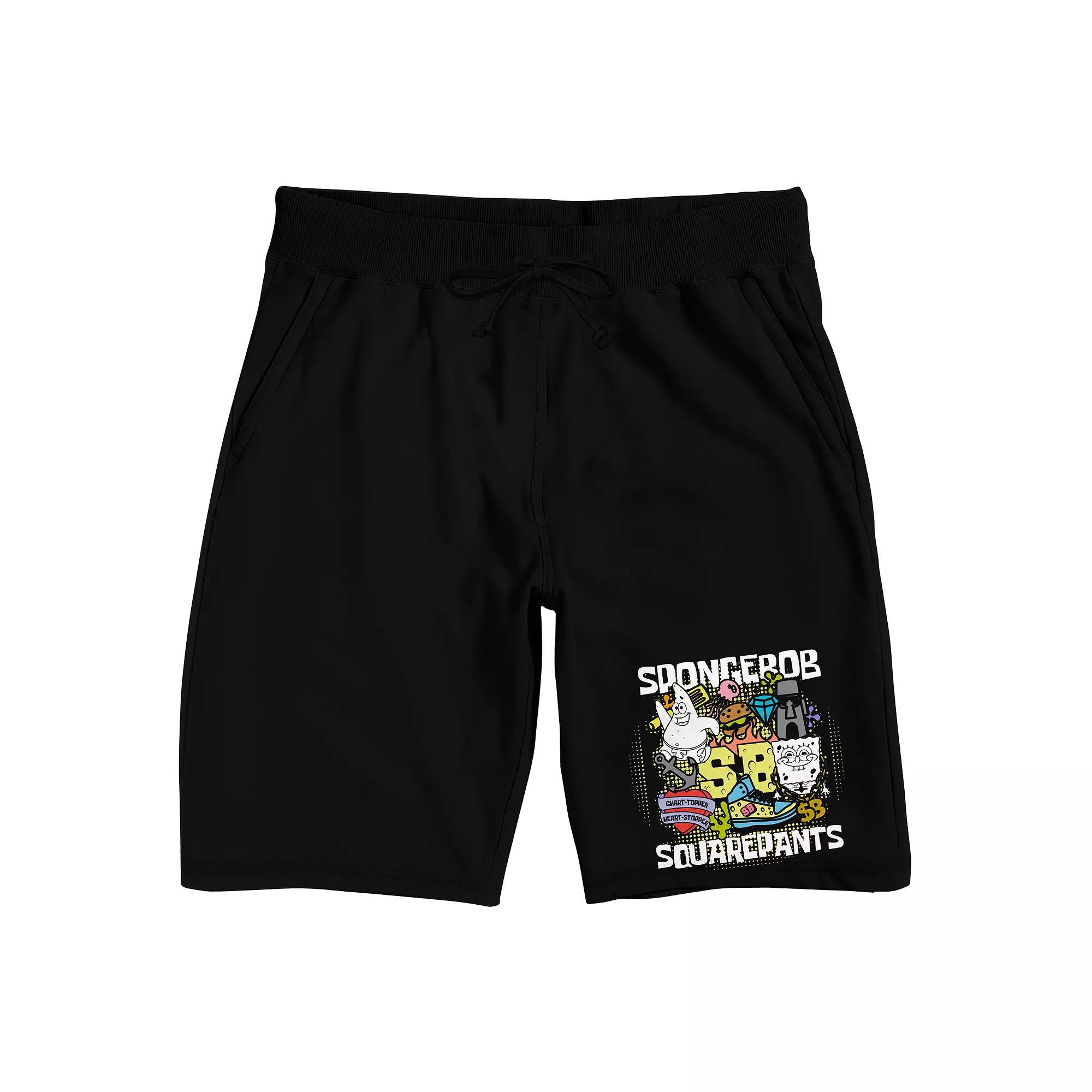Men's SpongeBob SquarePants Pajama Shorts, Size: XXL, Black Product Image