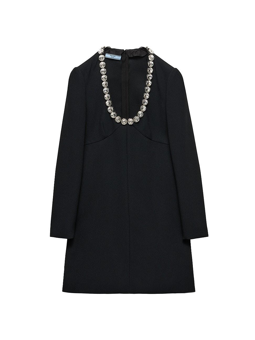 Womens Embroidered Sable Compact Short Dress Product Image