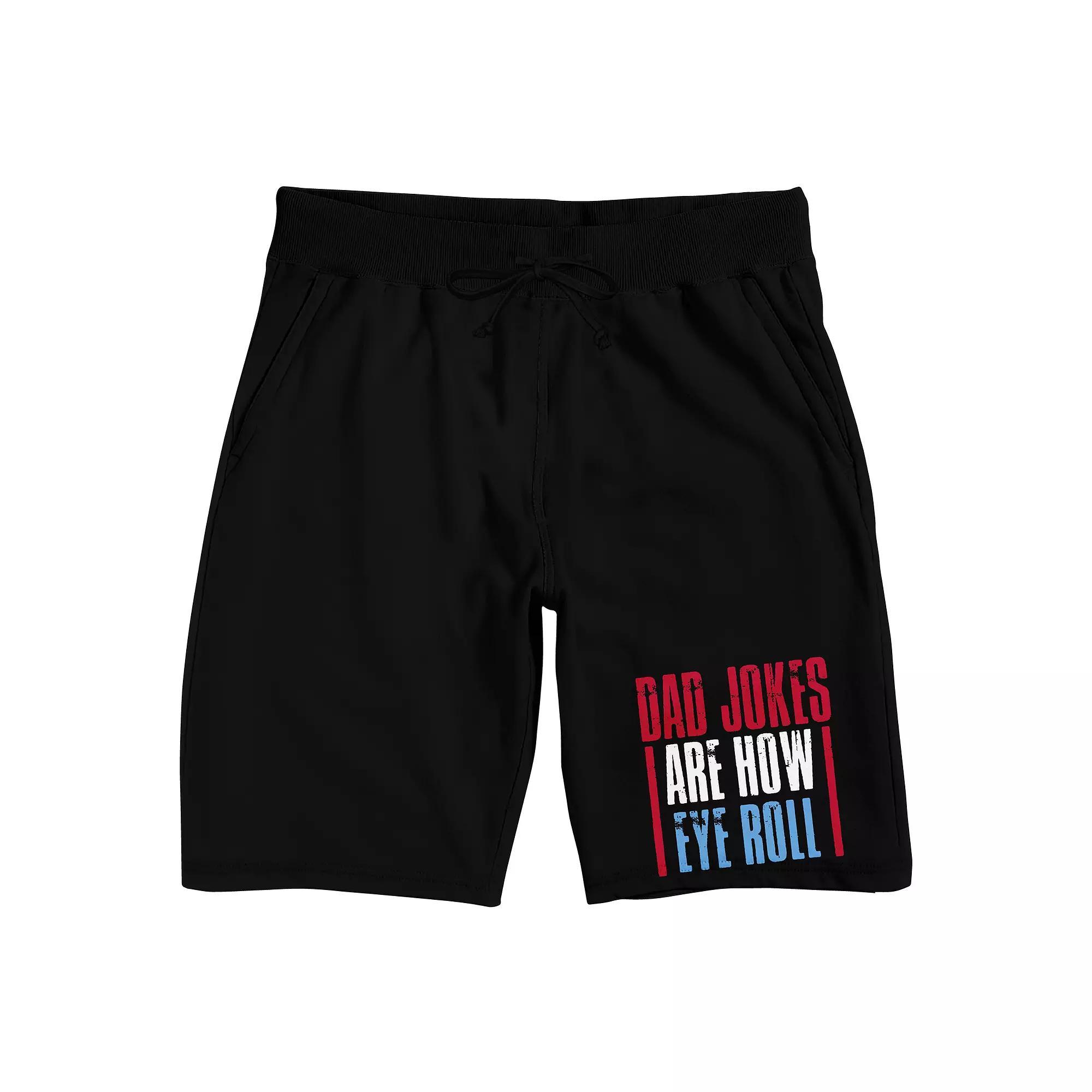 Men's Dad Jokes Are How Eye Roll Pajama Shorts, Size: Small, Black Product Image