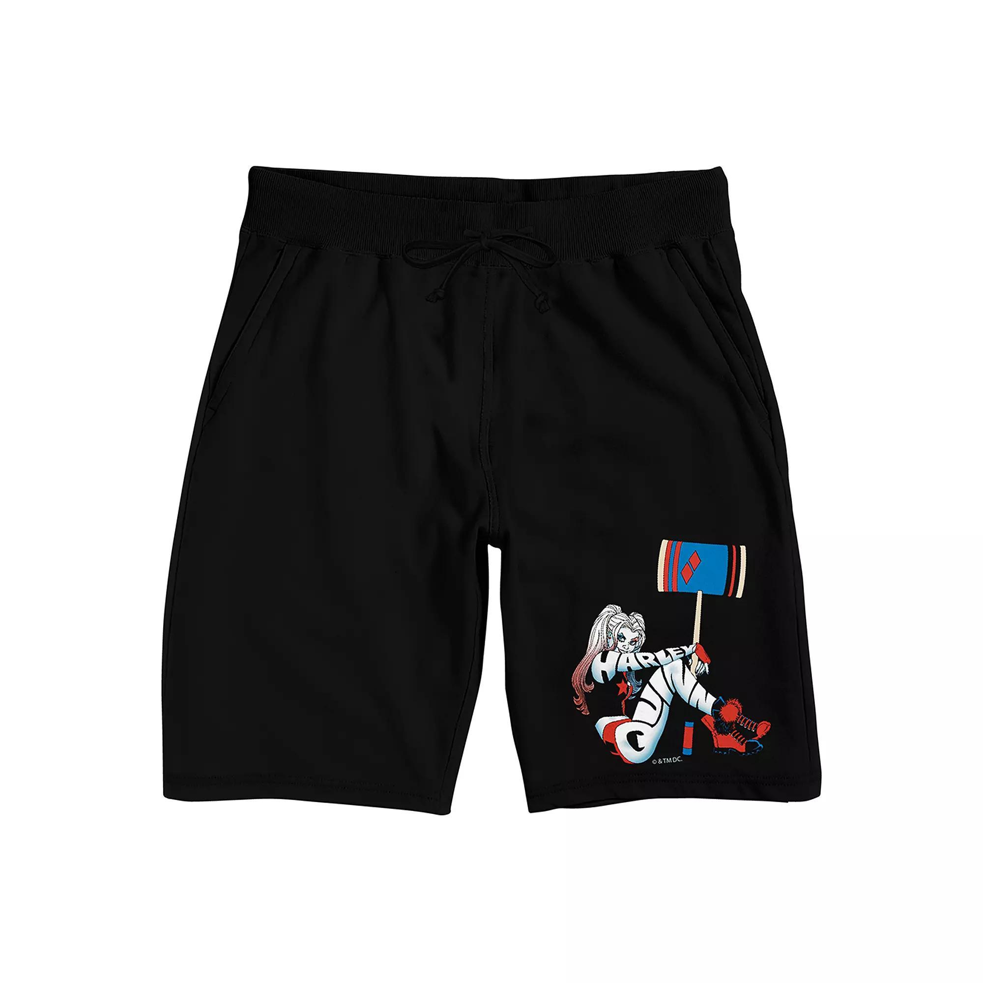 Men's DC Comics Harley Quinn Hammer Pajama Shorts, Size: XXL, Black Product Image