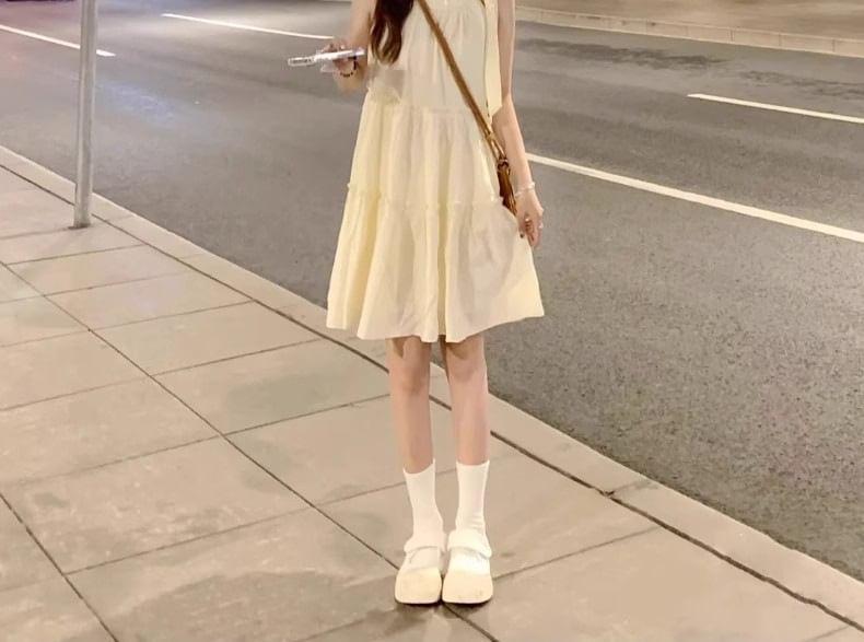 Sleeveless Plain Sundress Product Image