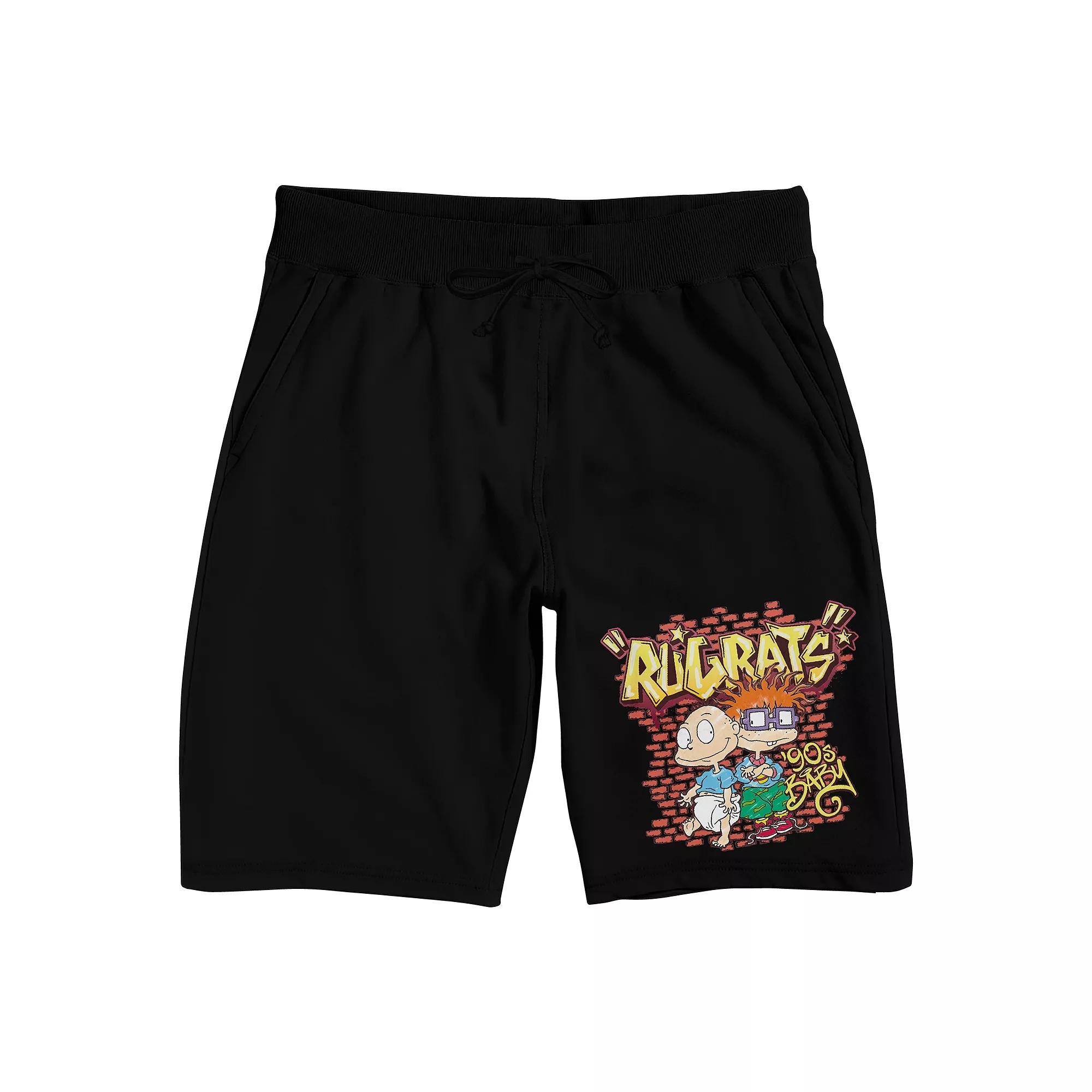 Men's Rugrats 90s Baby Sleep Shorts, Size: Large, Black Product Image