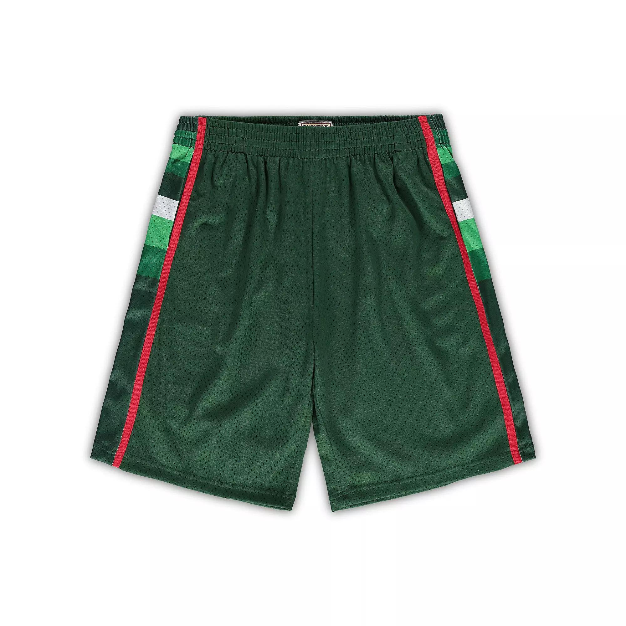 Mens Mitchell & Ness Hunter Green Milwaukee Bucks Big & Tall Hardwood Classics Swingman Shorts Product Image