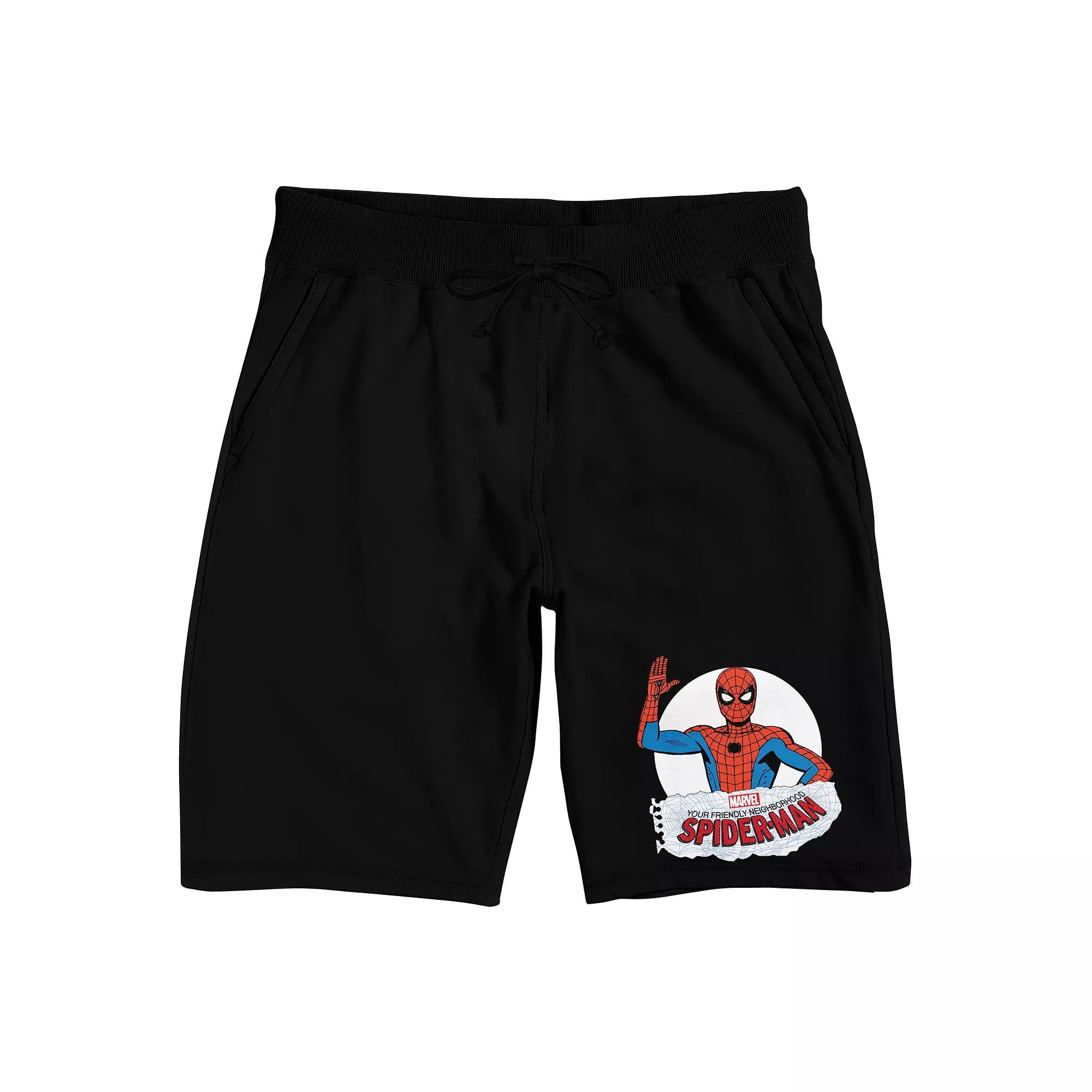 Men's Spider-Man Your Pajama Shorts, Size: Small, Black Product Image