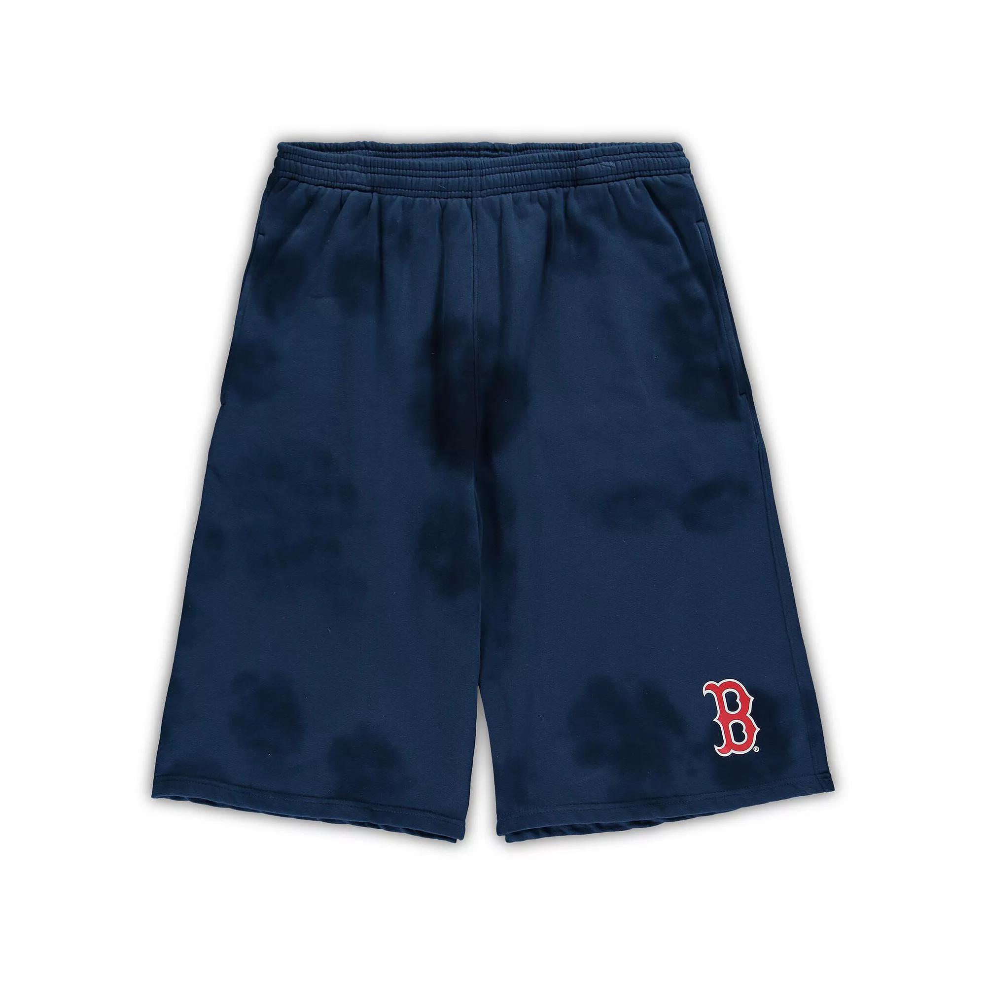 Men's Navy Boston Red Sox Big & Tall Tye Dye Fleece Shorts, Size: XLT, Blue Product Image