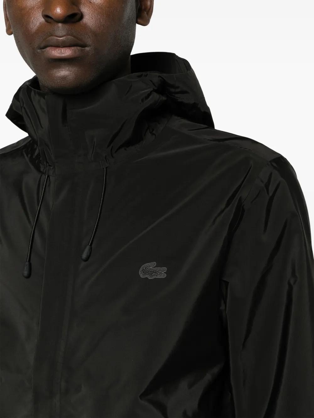 logo-patch waterproof hooded jacket Product Image
