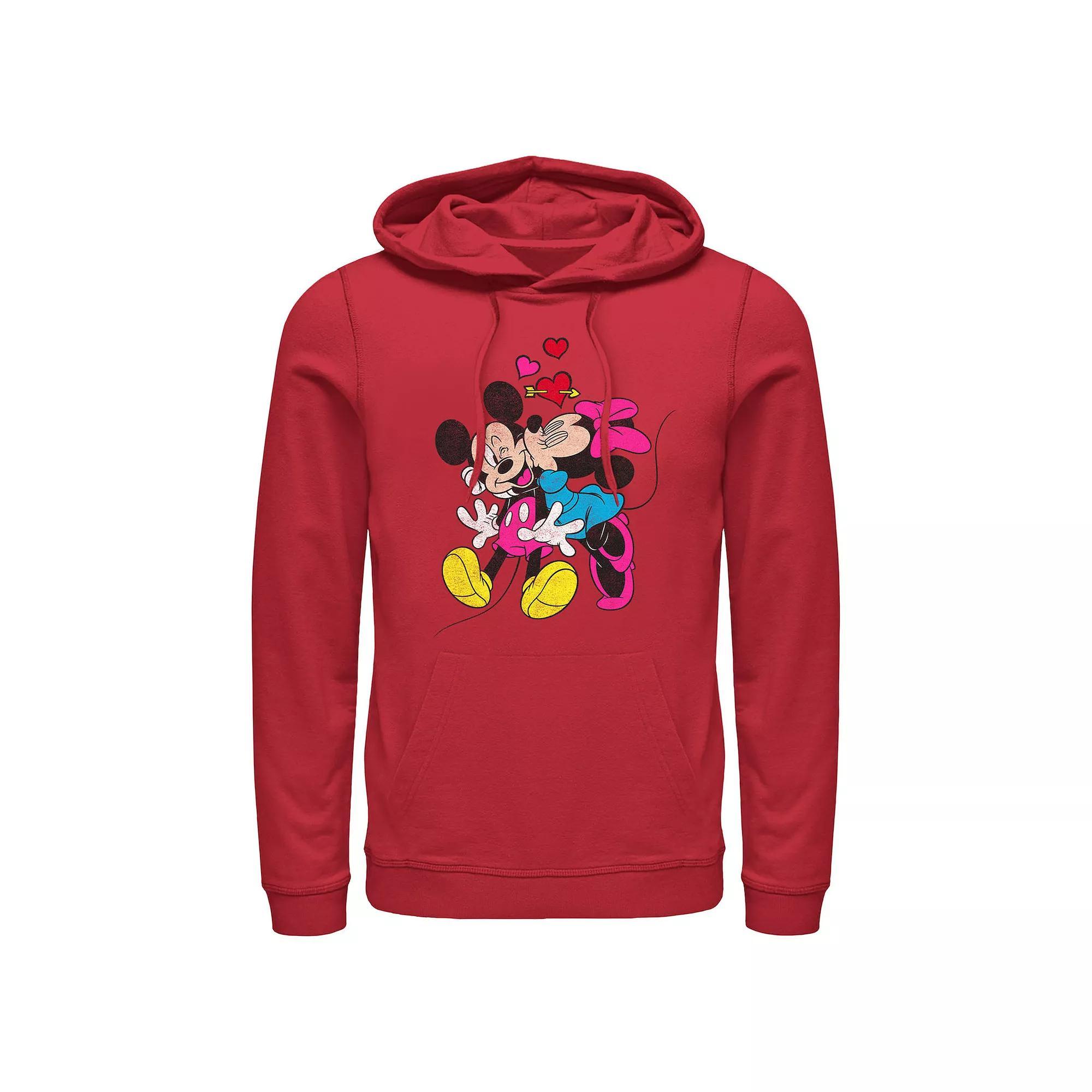 Disneys Mickey Mouse And Minnie Love Mens Graphic Hoodie Product Image