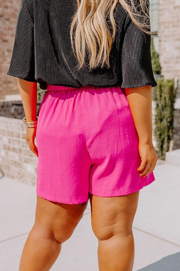 Ready To Remix High Waist Shorts In Hot Pink Curves Product Image