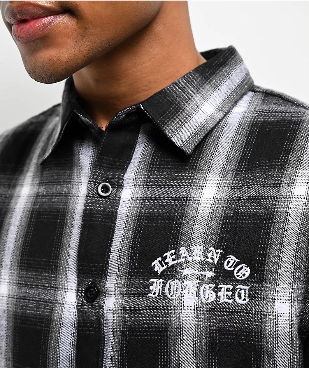 Learn To Forget Old English Black Flannel Shirt Product Image