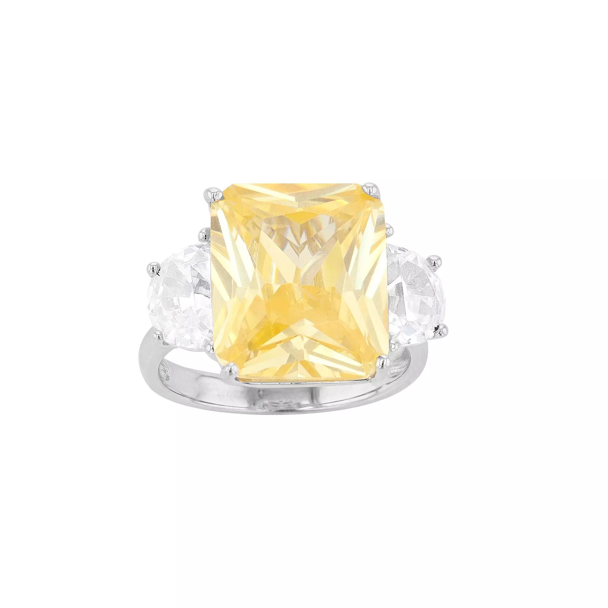 Rosabella Sterling Silver Yellow & White Cubic Zirconia Ring, Women's, Size: 7 Product Image
