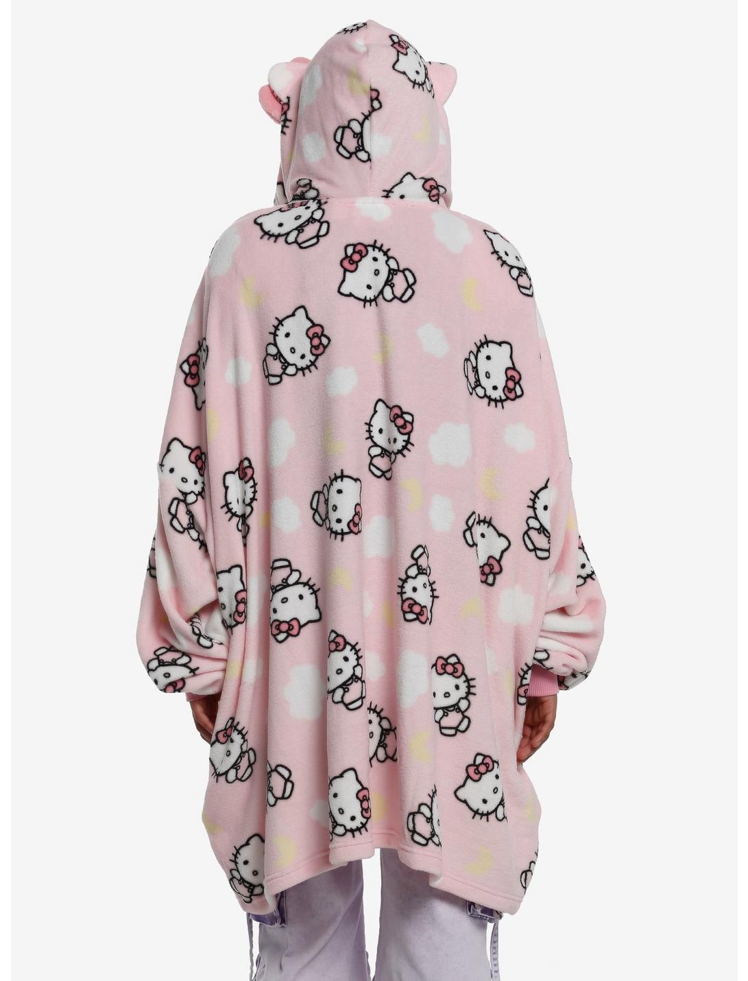 Hello Kitty Allover Print Fuzzy Overside Hoodie Product Image