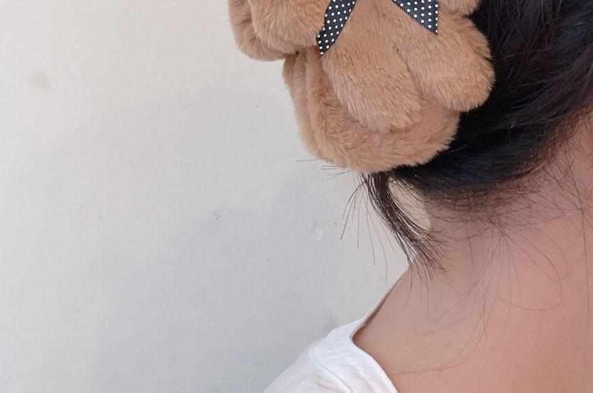 Bear Chenille Hair Claw Clip Product Image