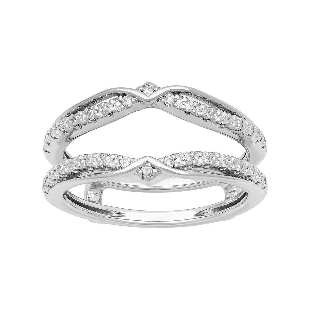Love Always 10k White Gold 1/6 Carat T.W. Diamond Enhancer Ring, Women's, Size: 7, 10k Whgold Product Image