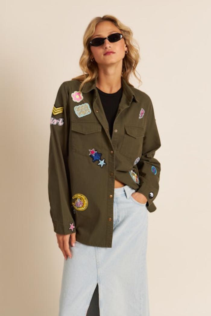 Zane Applique Button Down Product Image