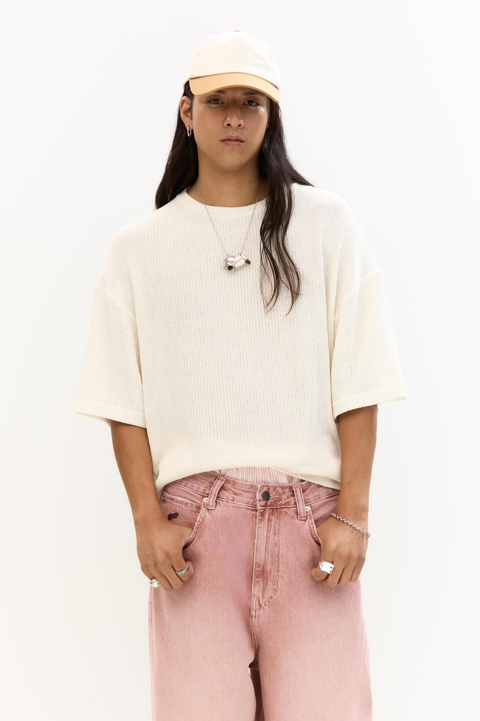 Boxy fit knit T-shirt Product Image