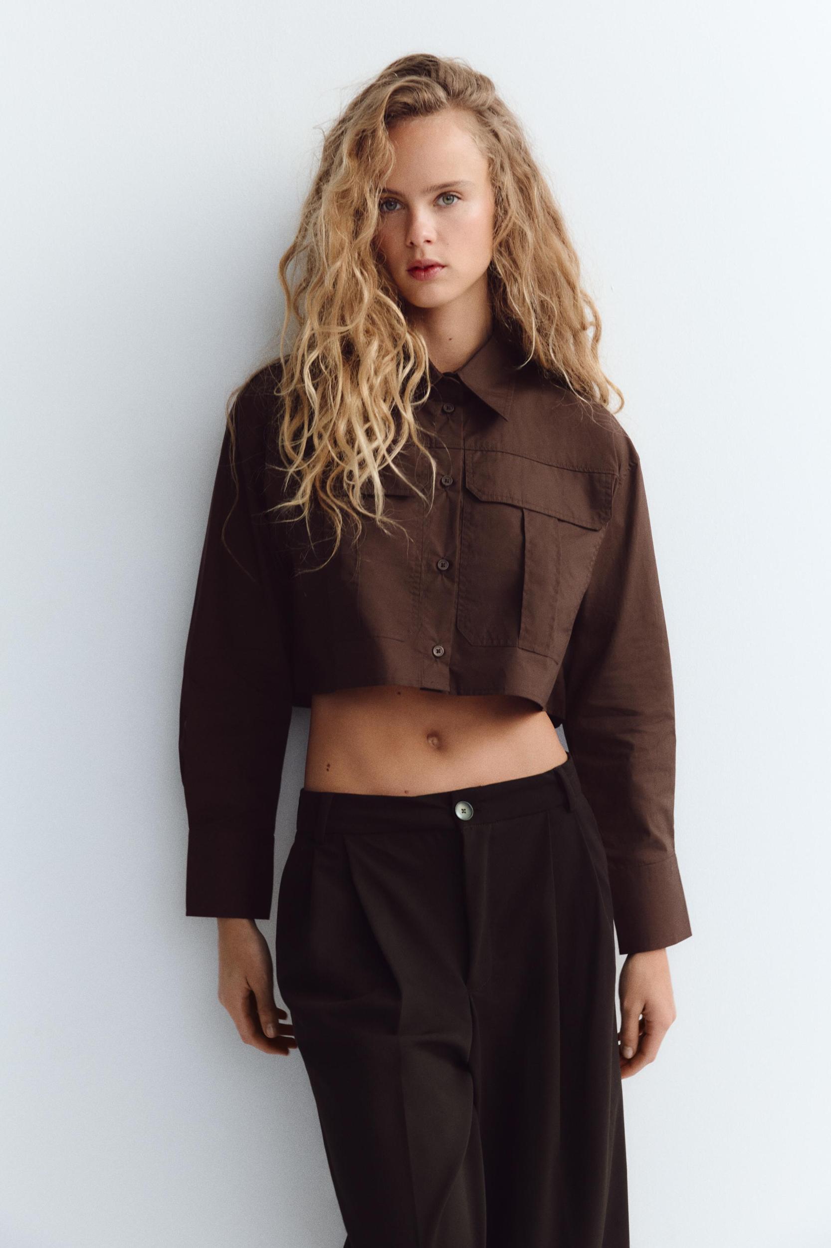 CROP POPLIN SHIRT Product Image