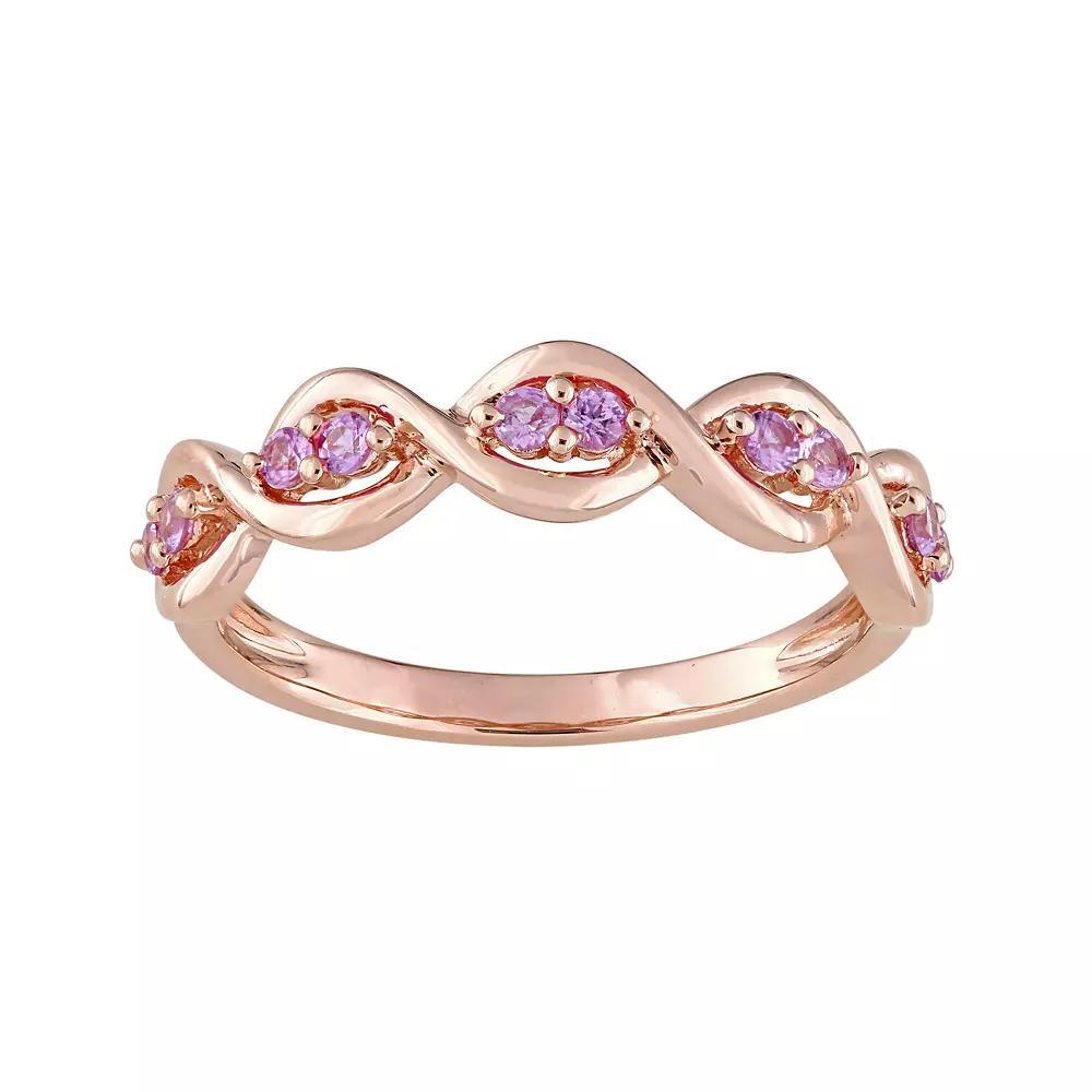 Stella Grace 14k Rose Gold Pink Sapphire Wavy Ring, Women's, Size: 6, 14k Pink Product Image