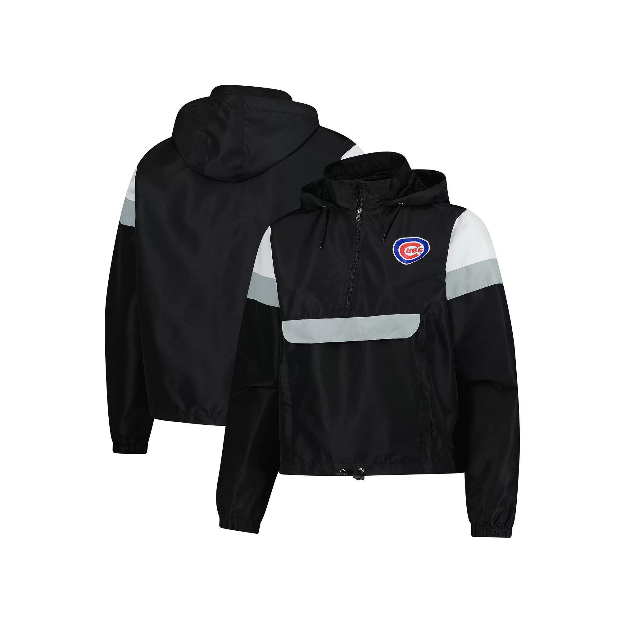 Women's Profile  Black Chicago Cubs Quarter-Zip Anorak Hooded Jacket, Size: 4XL Product Image