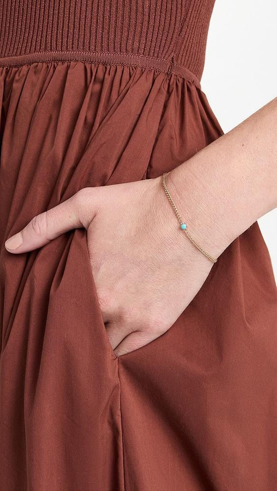 Zoe Chicco 14k XS Curb Chain Turquosie Bezel Bracelet | Shopbop Product Image