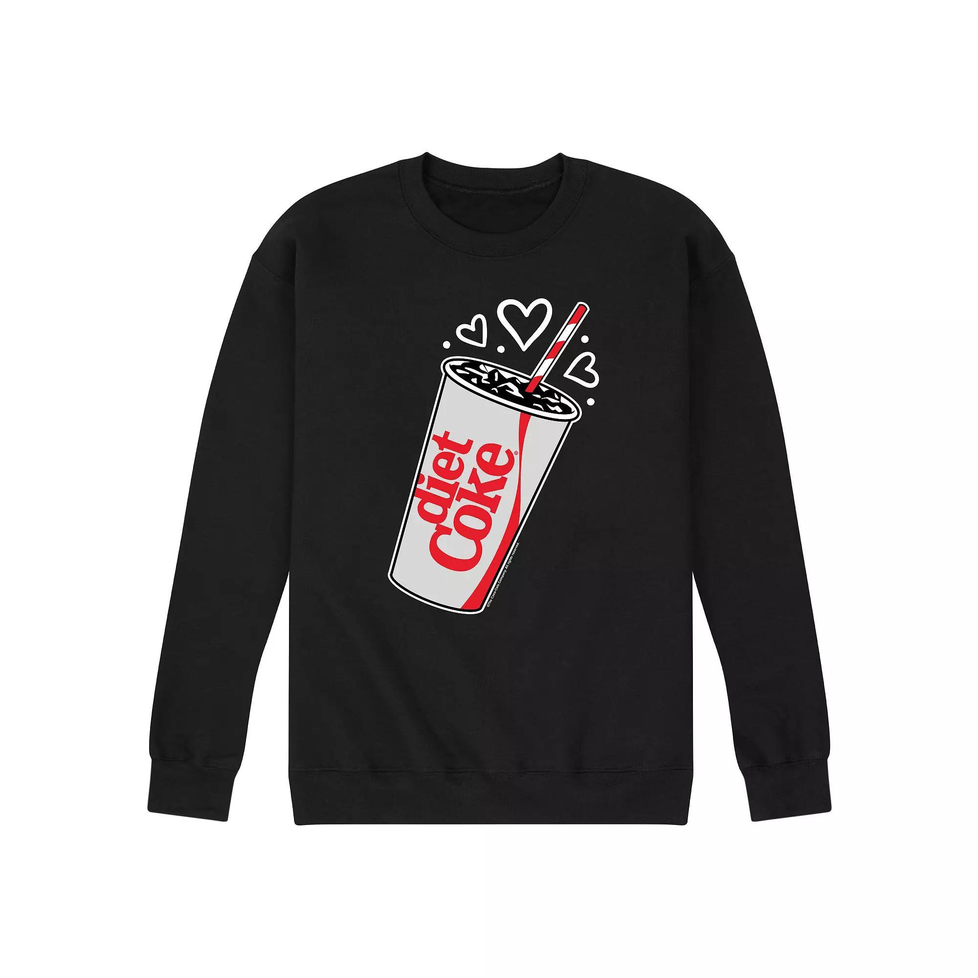Men's Diet Coke Heart Bubbles Fleece Sweatshirt, Size: XL, Gray Product Image