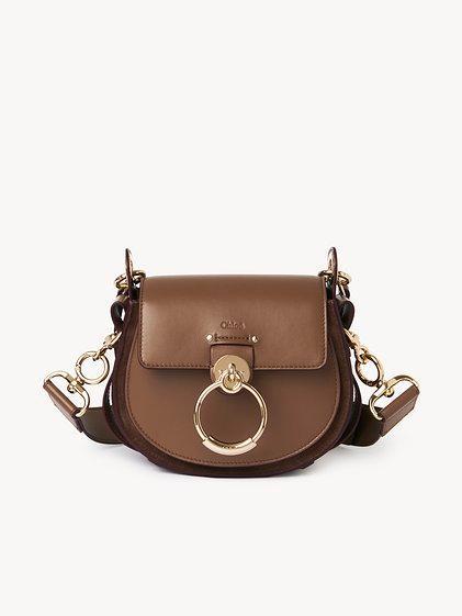 Small Tess bag in shiny & suede leather Product Image