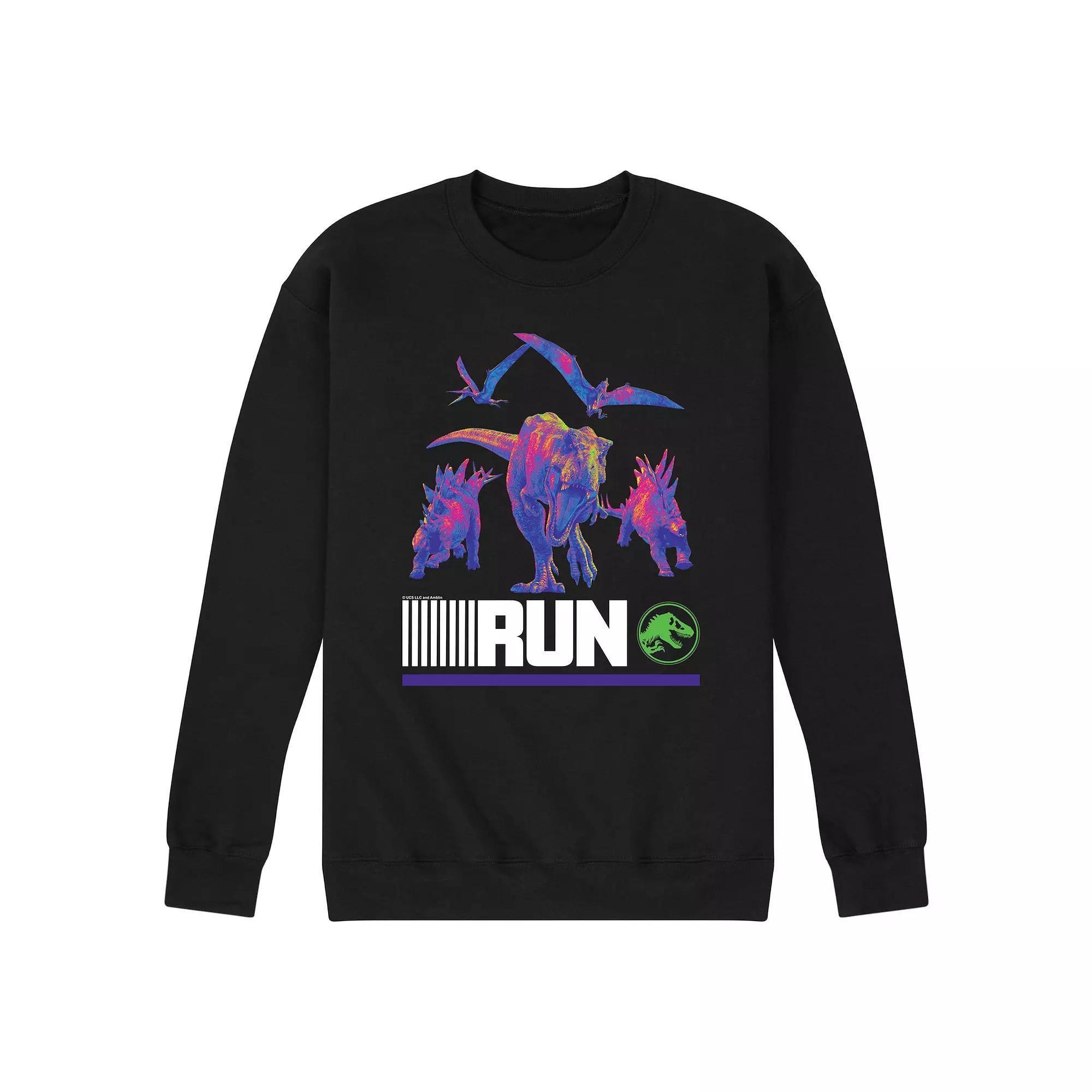 Mens Jurassic World run Infared Dinos Long Sleeve Athletic Grey Product Image