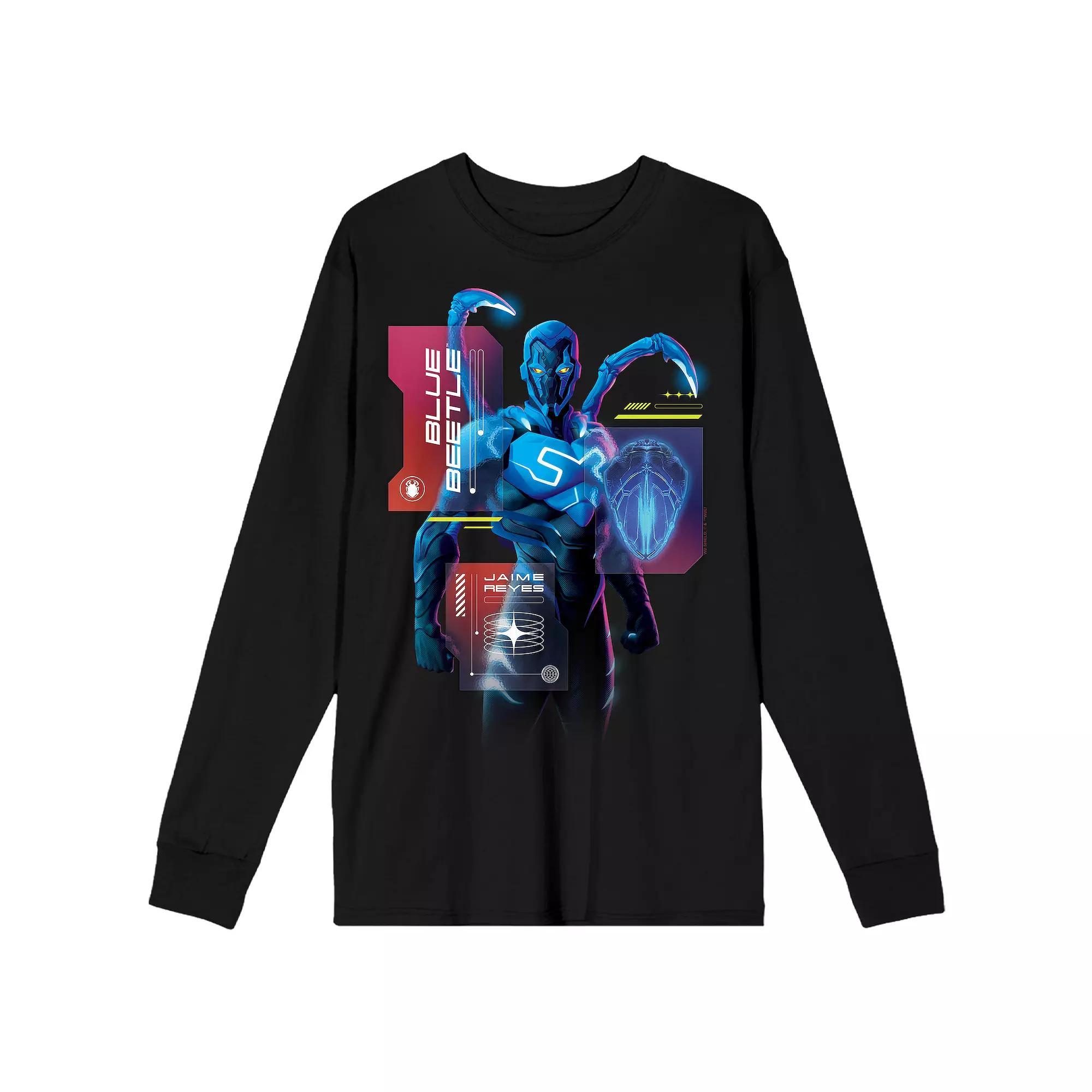Men's Blue Beetle Superhero Modern Graphic Tee, Size: Large, Black Product Image