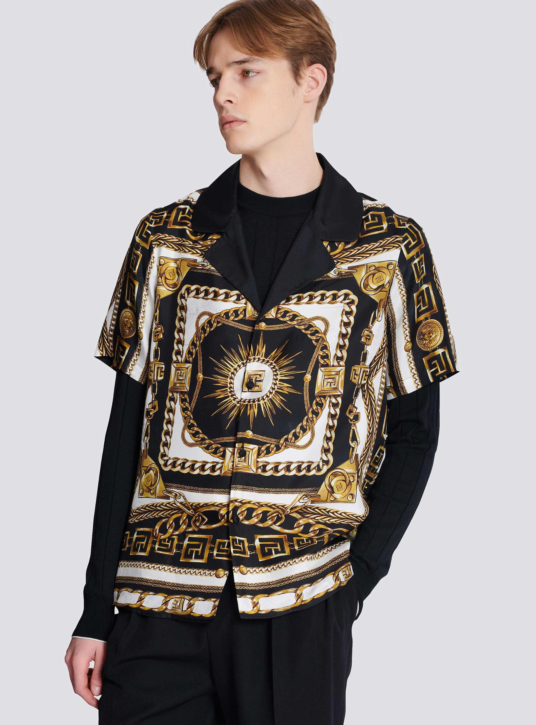 Printed pyjama shirt with Foulard Chaînes pattern Product Image