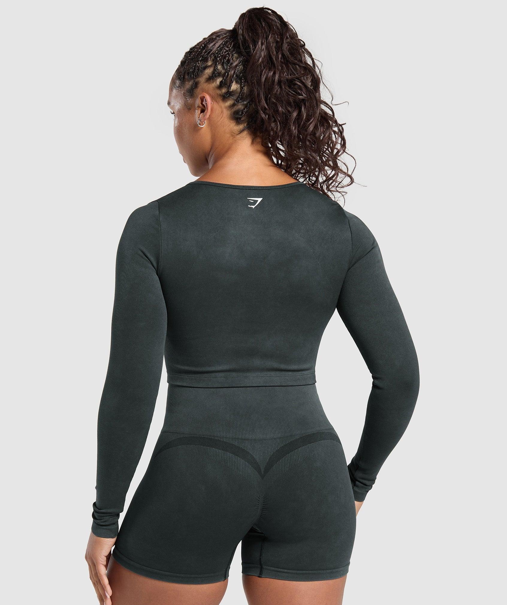 Gymshark Gains Seamless Washed Zip Up Jacket - Black Female Product Image