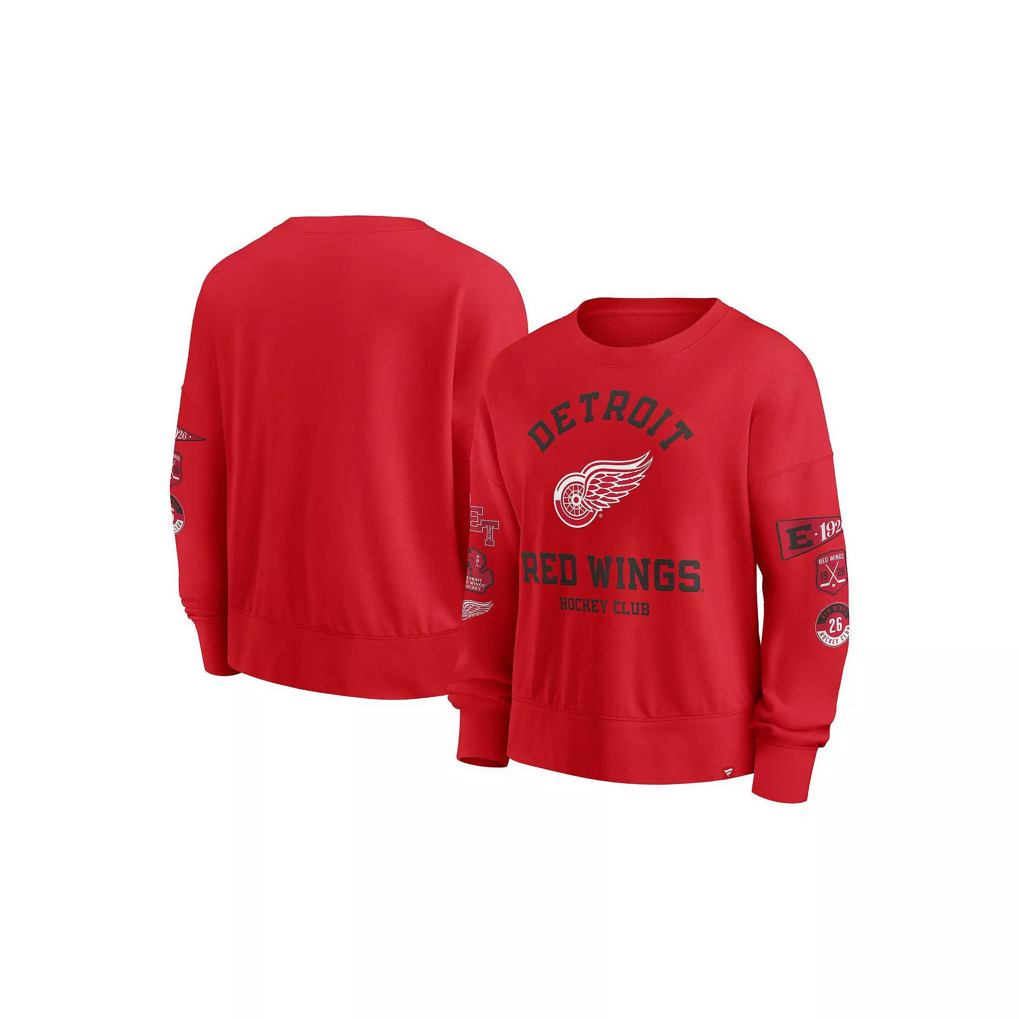 Women's Fanatics Red Detroit Red Wings Go Team Pullover Sweatshirt, Size: Small Product Image