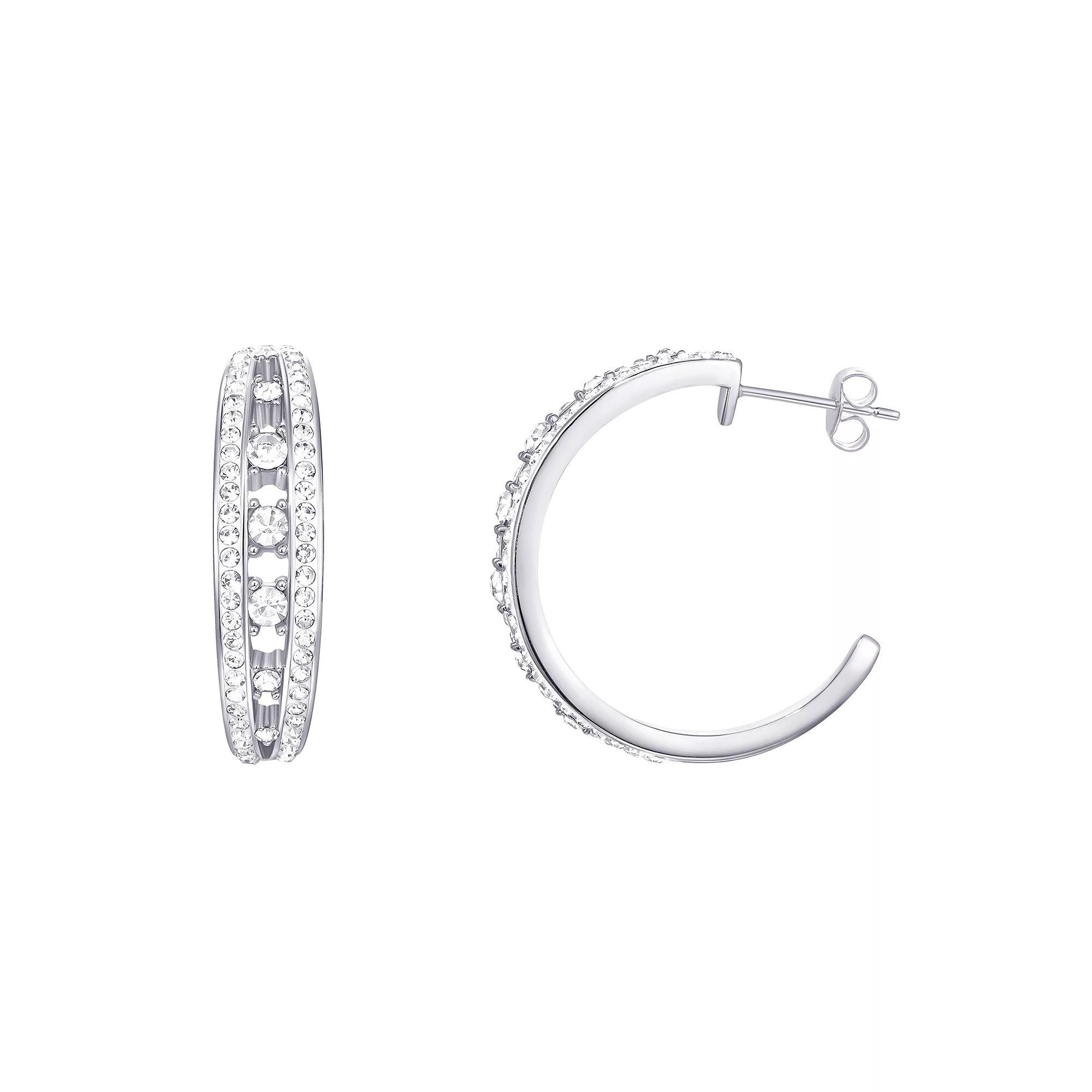 Chrystina Crystal Split Hoop Earrings, Women's, Gold Tone Product Image