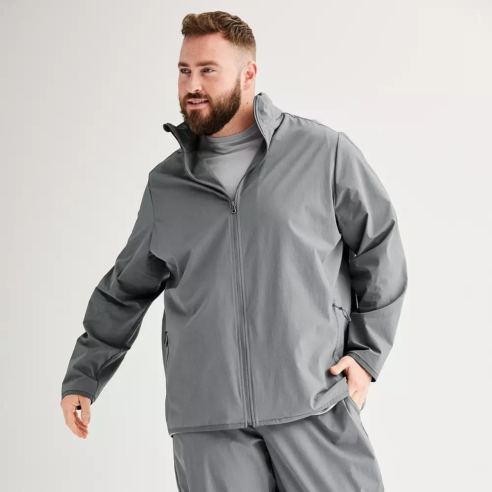 Big & Tall Tek Gear® Lightweight Full-Zip Jacket, Men's, Size: 2XB, Mineral Black Product Image